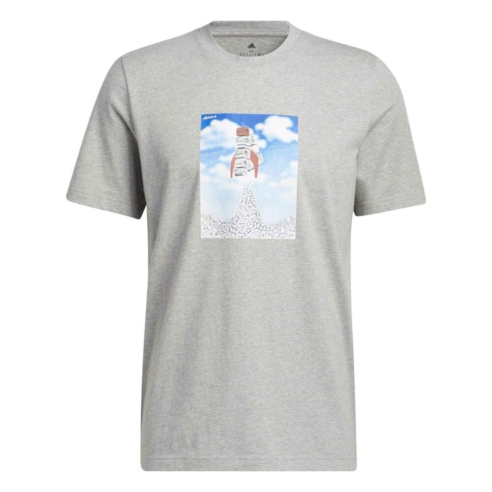 Adidas T-Shirt Men's LT Gray Boost Rocket Short Sleeve New